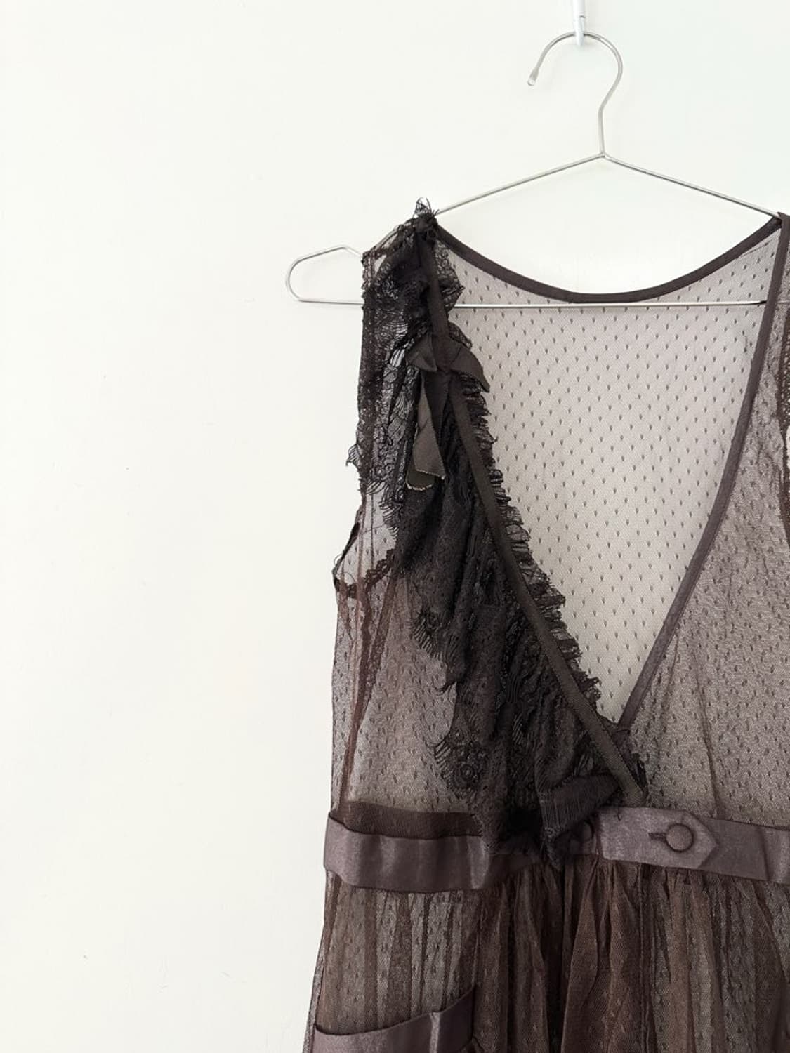 Royal feminine closure sheer vest  상품이미지3