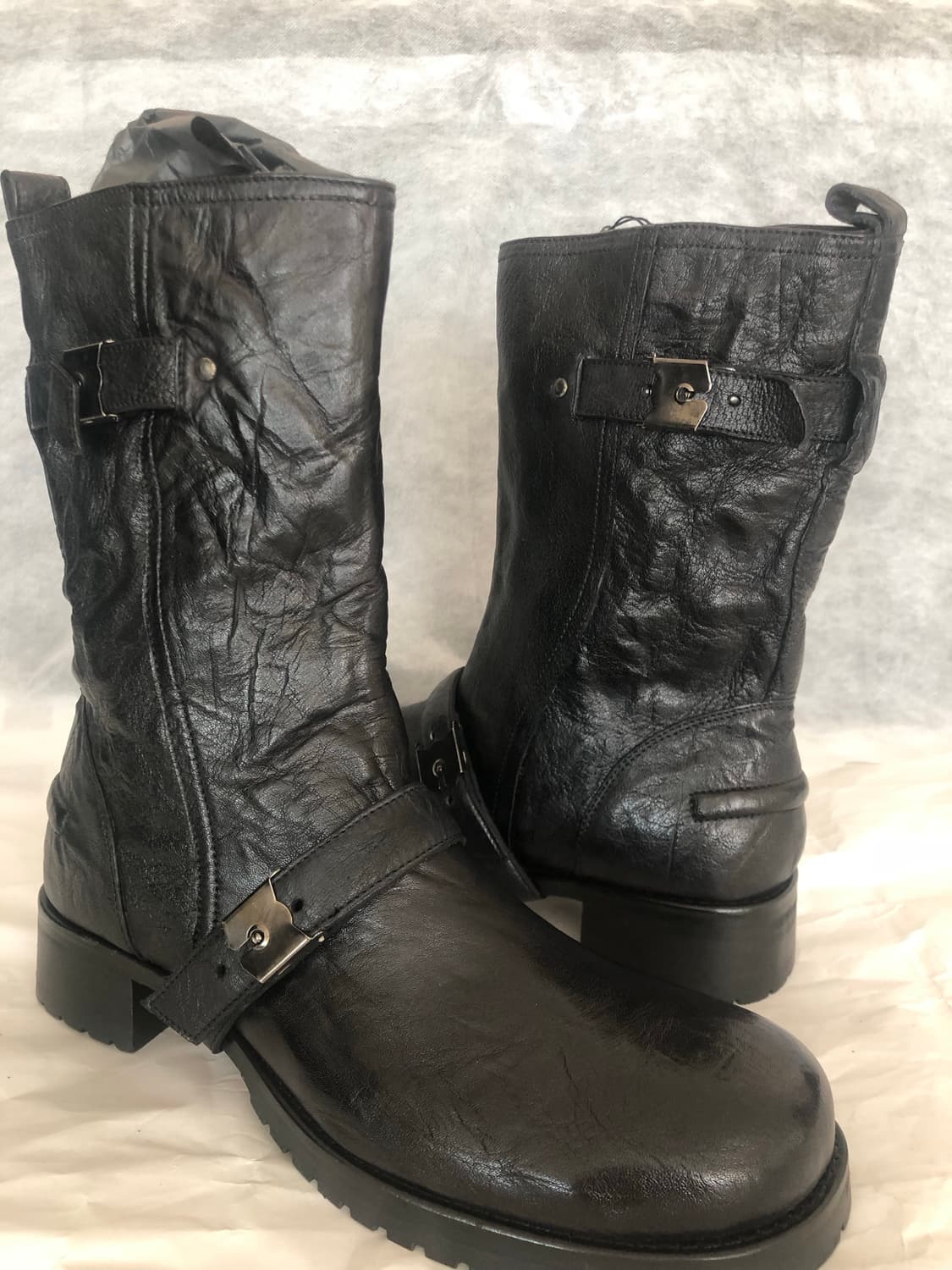 닐바렛 주름가공 바이커 엔지니어 부츠 상품이미지3