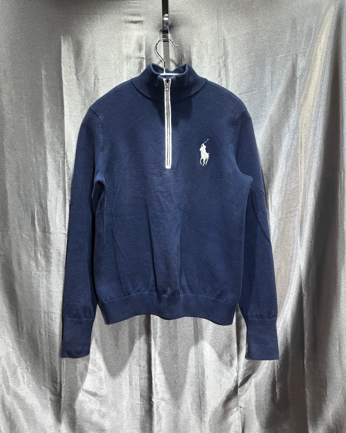 M 폴로랄프로렌 화이트 빅포니 네이비 반집업 상품이미지2