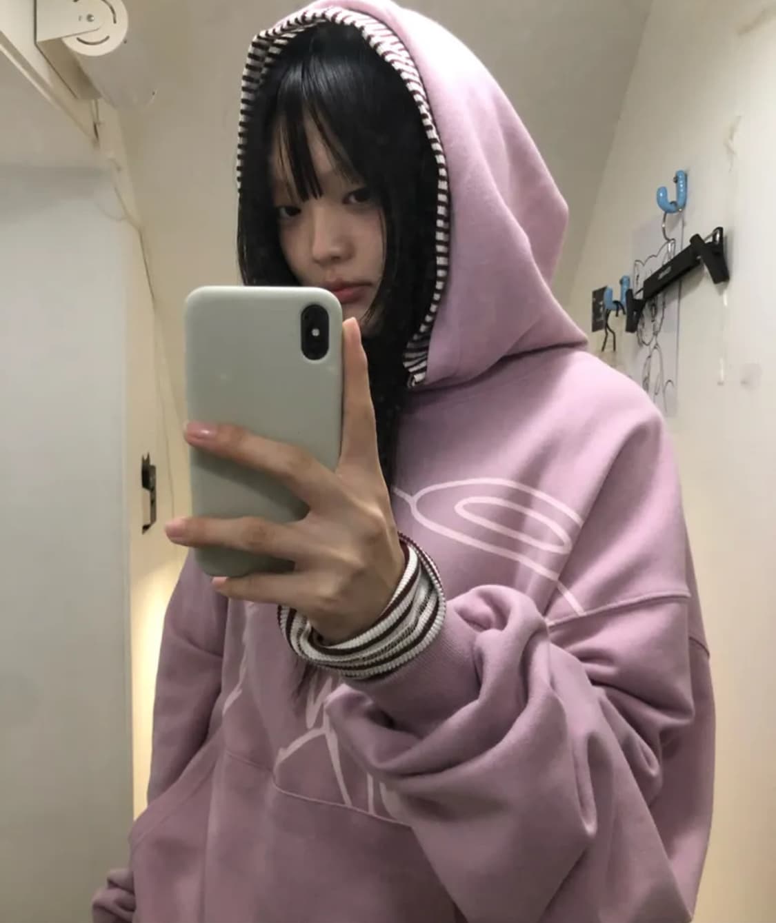 스트라이프 후드 긴팔티 상품이미지1