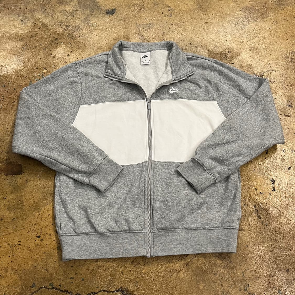 나이키 그레이 화이트 회흰 코튼 면 집업 져지  상품이미지2