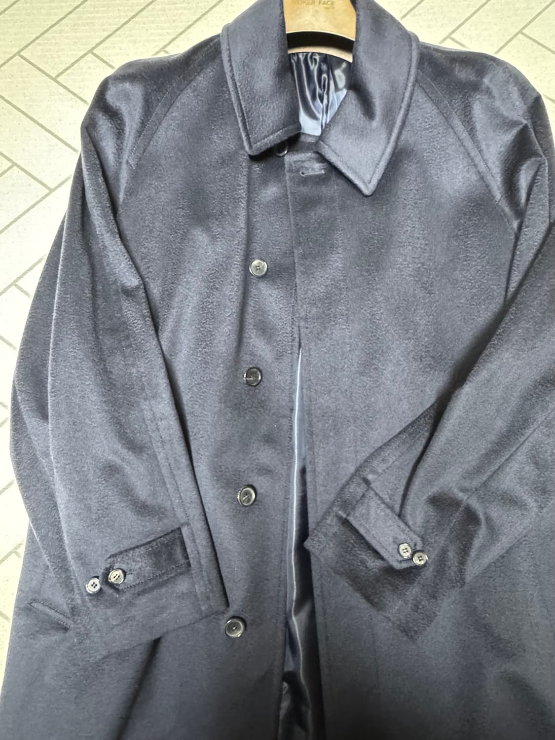 포커페이스 수티엥 칼라 코트 48사이즈 다크네이비 쿠어 인사일런스 상품이미지3