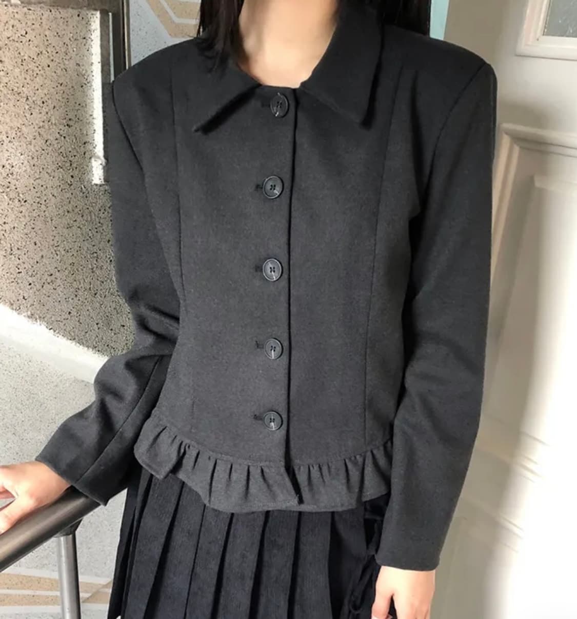 카라 숏 자켓 프릴ver 상품이미지1