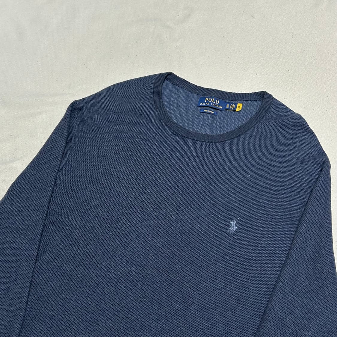 XL 폴로랄프로렌 블루 피마 코튼 U넥 니트 상품이미지1