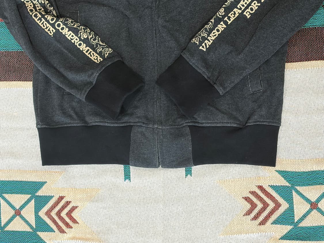 밴슨 레더 자수 로고 모터사이클 후드집업  상품이미지4