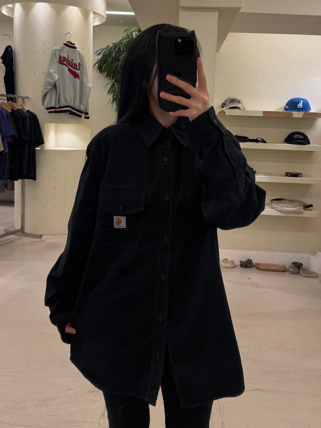 칼하트 아웃스티치 박시핏 워크 셔츠 U31 상품이미지1