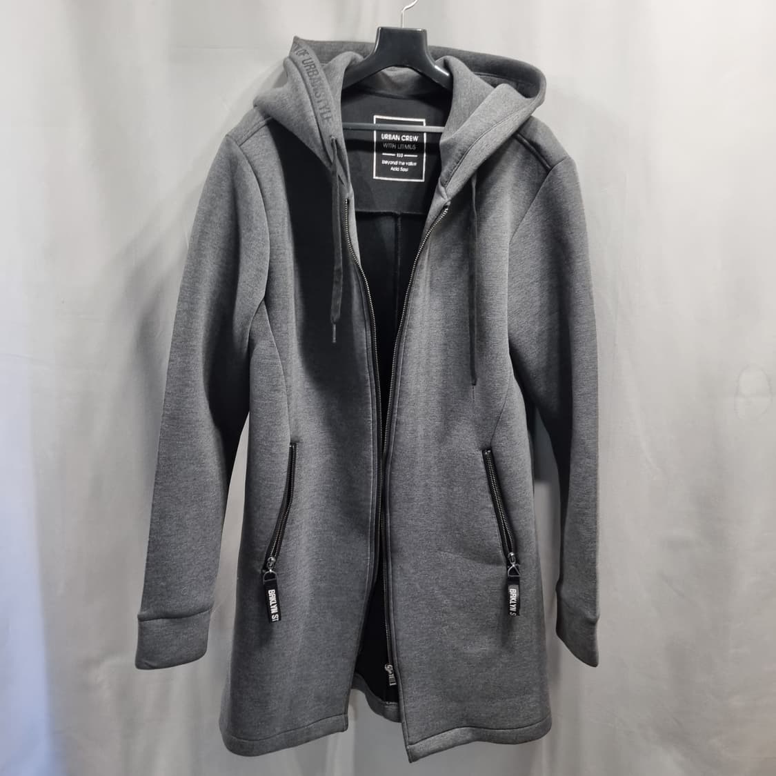 URBAN CREW 기모 후드집업 그레이 상품이미지1