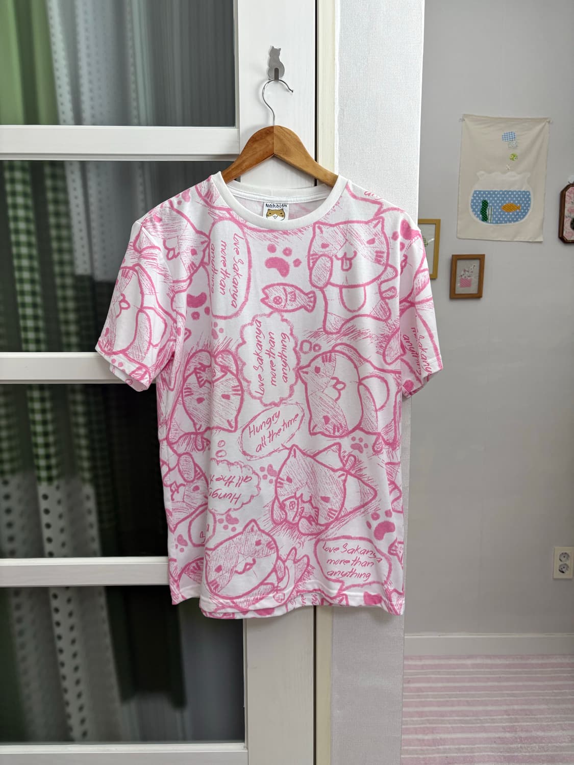 네코부치상 핑크 티셔츠 상품이미지1