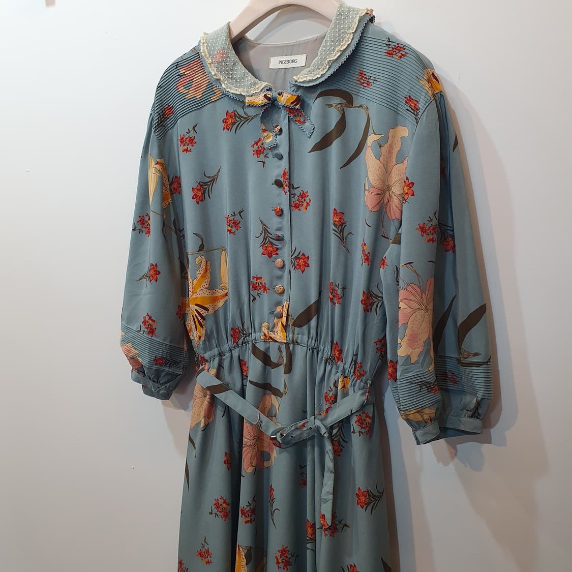 INGEBORG 레이스 플라워 롱 원피스 상품이미지1