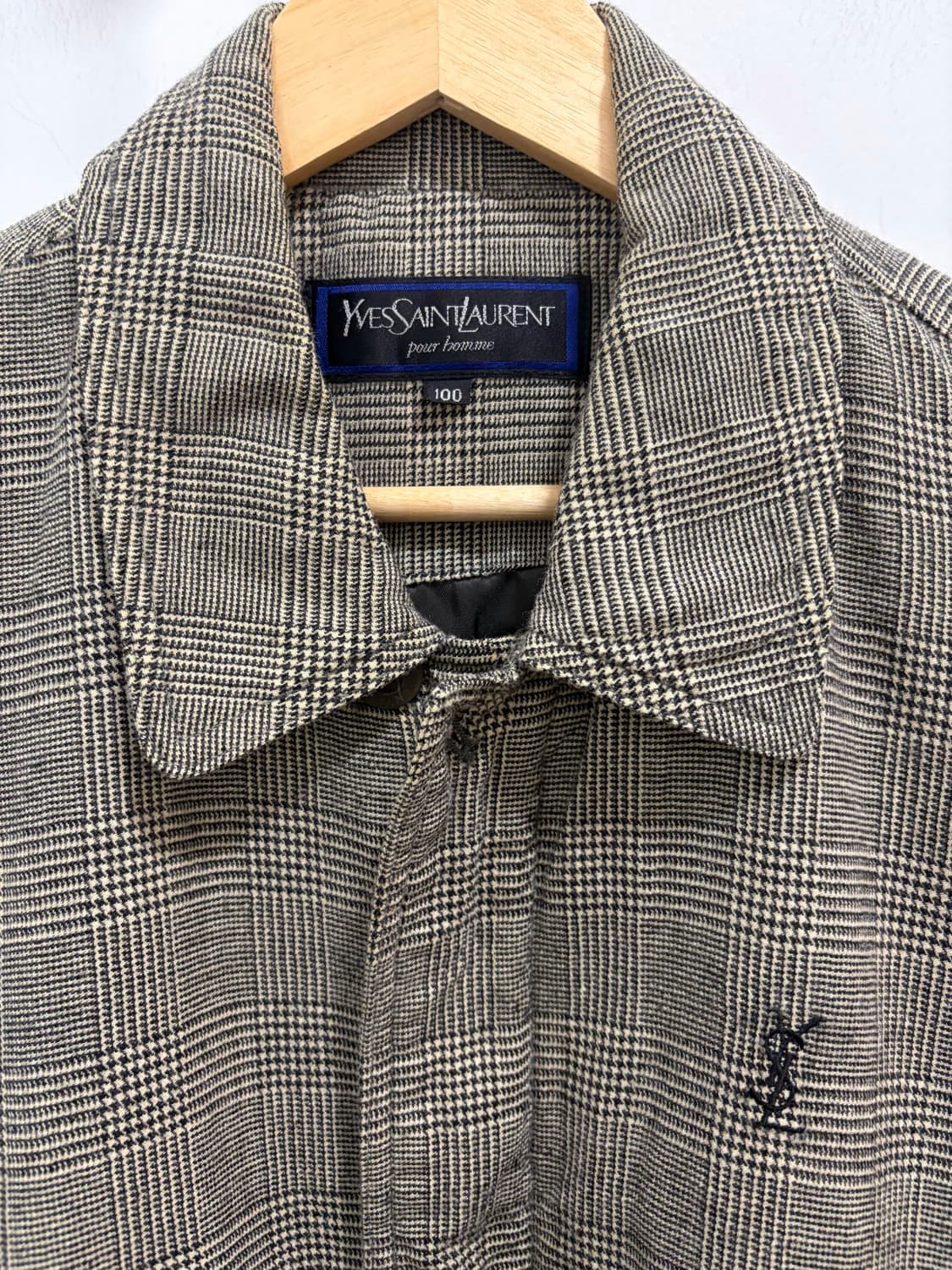 입생로랑 체크 울 혼방 봄버 자켓  상품이미지3