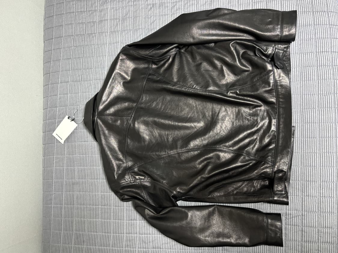 Melting Trucker Jacket Lamb Skin Black 상품이미지4