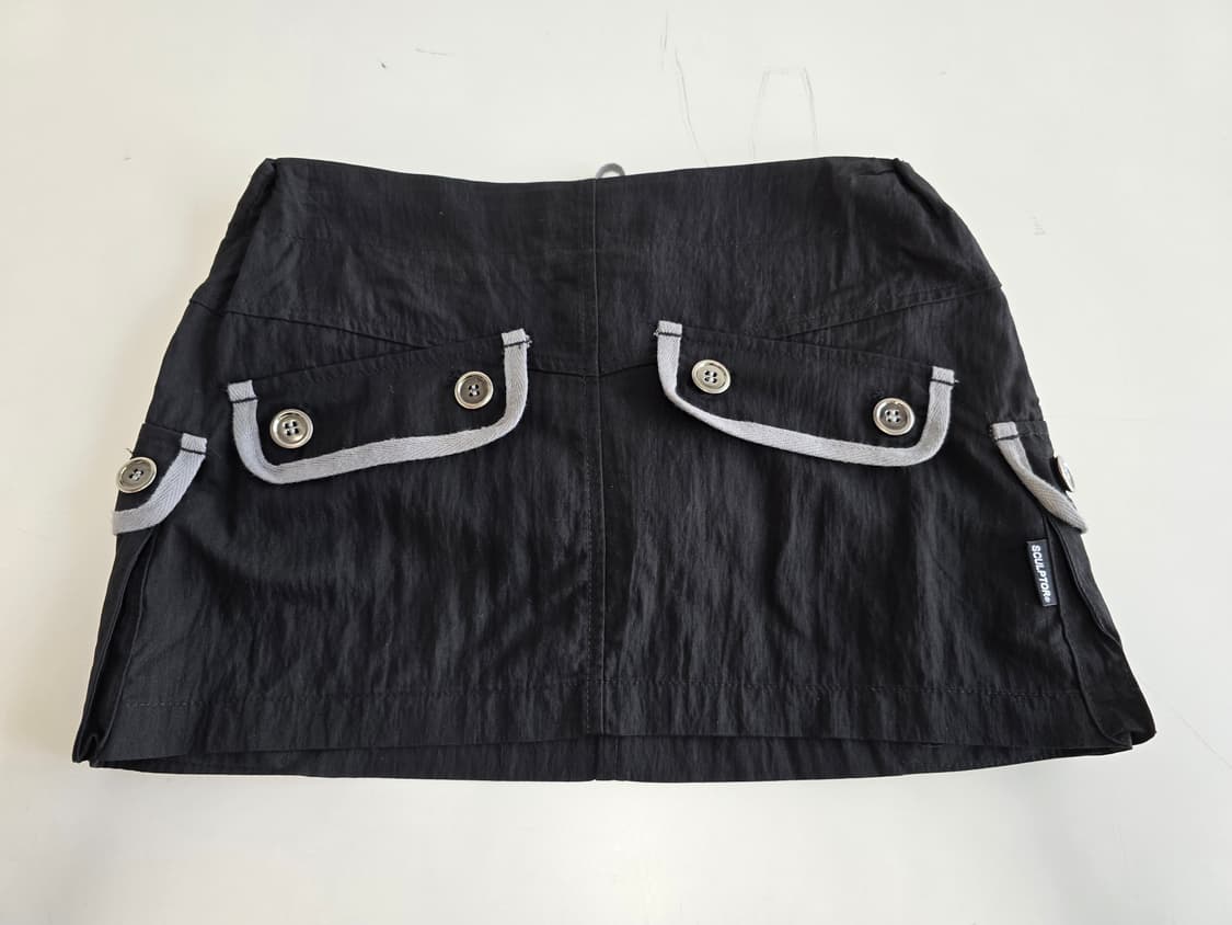 스컬프터 로우라이즈 미니 스커트 블랙 XS 상품이미지2