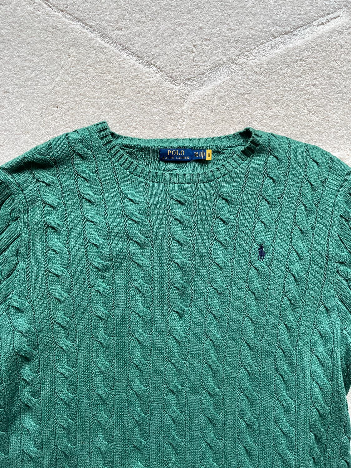 폴로 랄프로렌 케이블 니트 스웨터 그린 (105-110) 상품이미지3