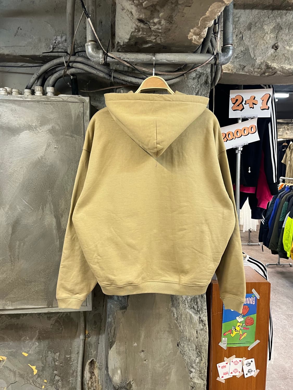 스투시 릴렉스드 오버사이즈드 기모 후드티 베이지 M #csz3769 상품이미지2