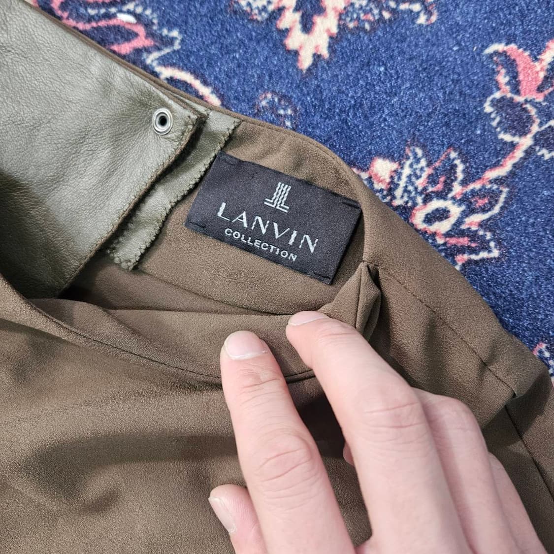 랑방 컬렉션(Lanvin) 카키 양가죽 견 레이어드 블라우스 상품이미지9