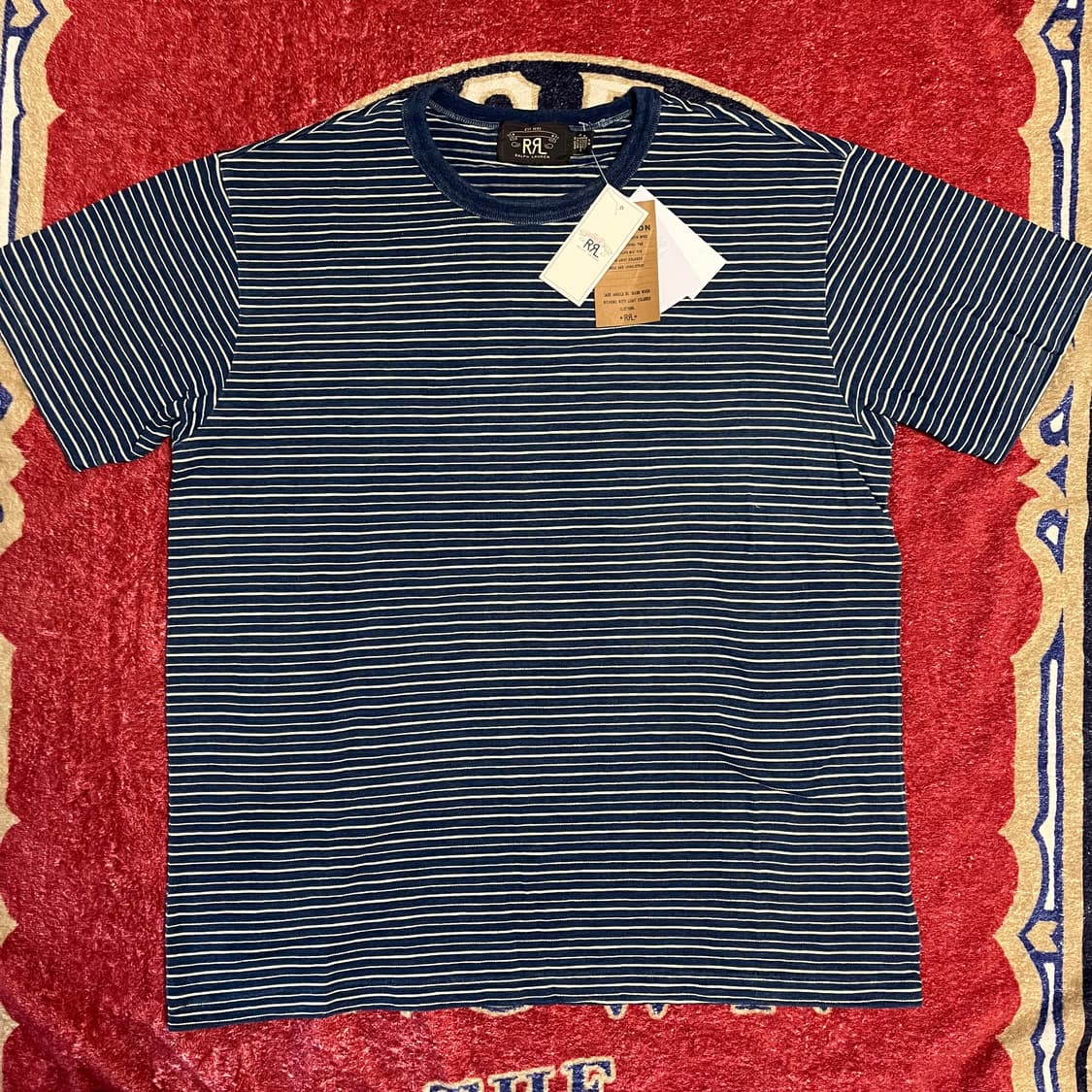 RRL 인디고 스트라이프 저지 티 더블알엘 티셔츠 상품이미지2