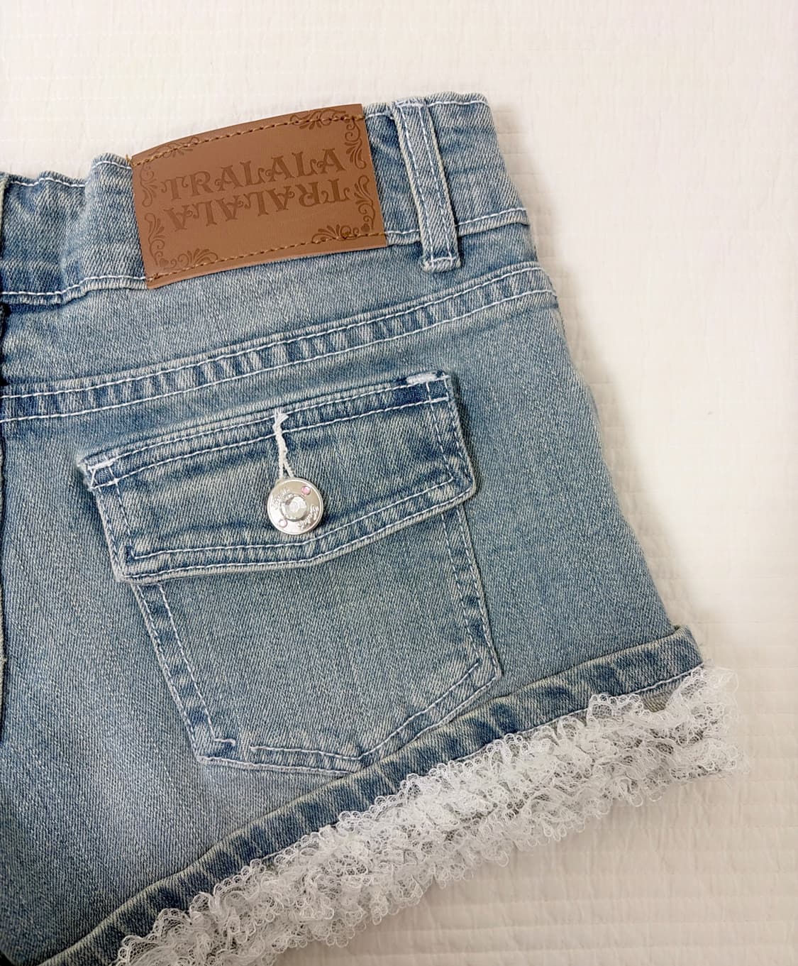 리즈리사 트랄라라 히메갸루 레이스 데님 팬츠 라떼갸루 히메카지 상품이미지1