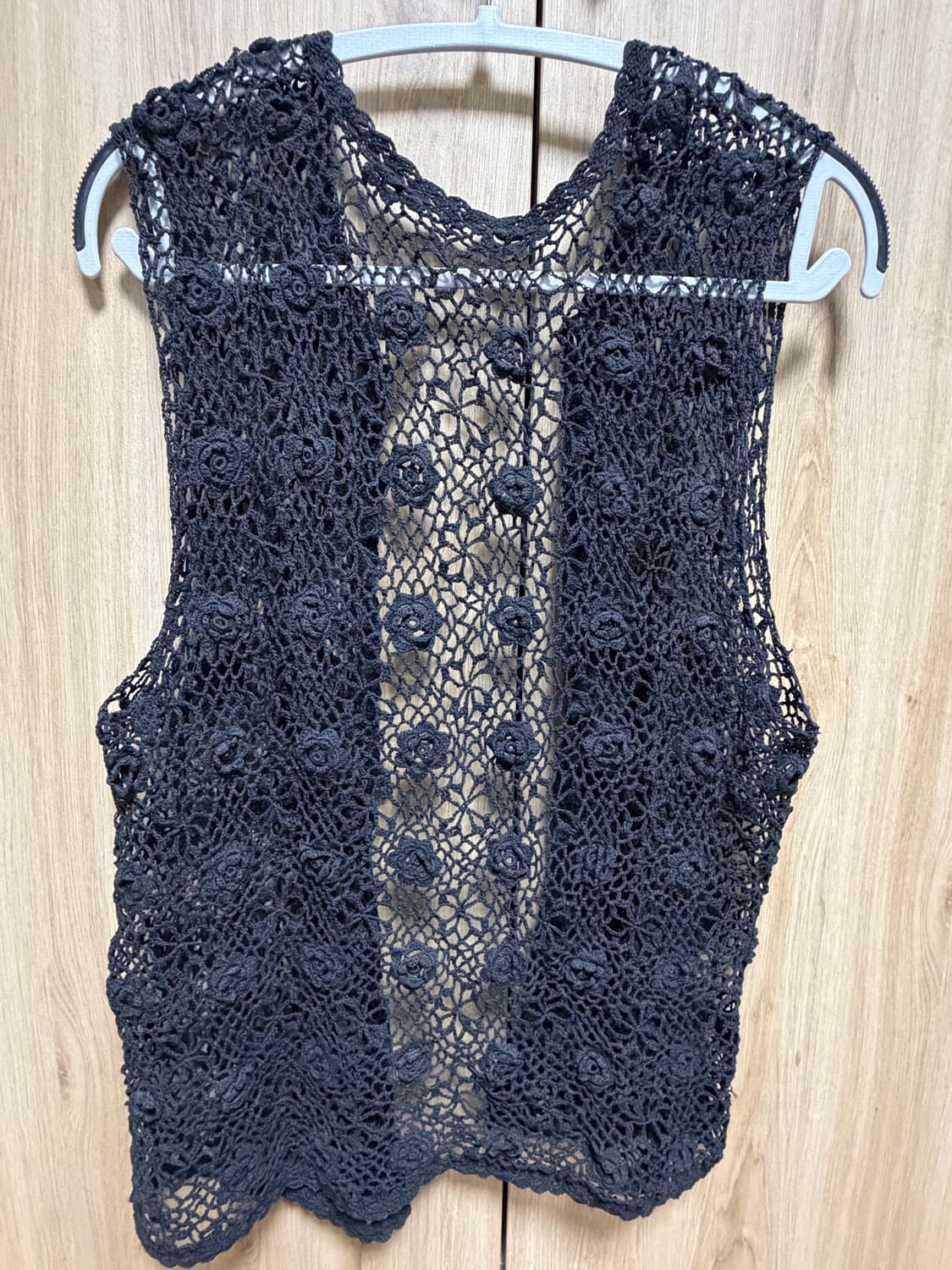 모리걸 꽃 크로셰 그물 베스트 가디건 하구미 스즈코 상품이미지4