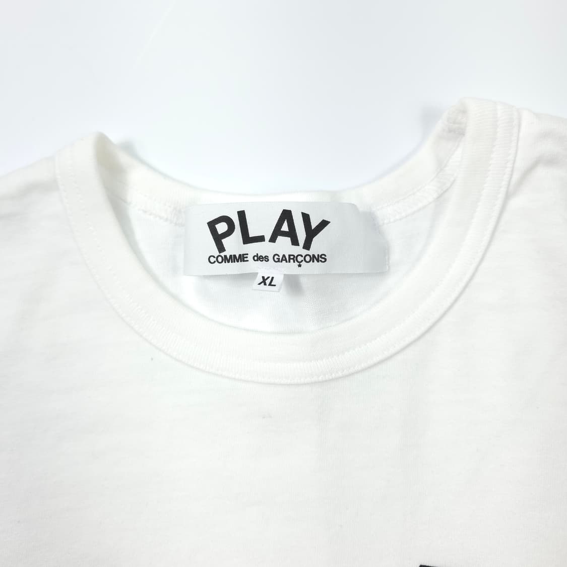 꼼데가르송 플레이 로고 코튼 티셔츠 화이트 (XL) 상품이미지5