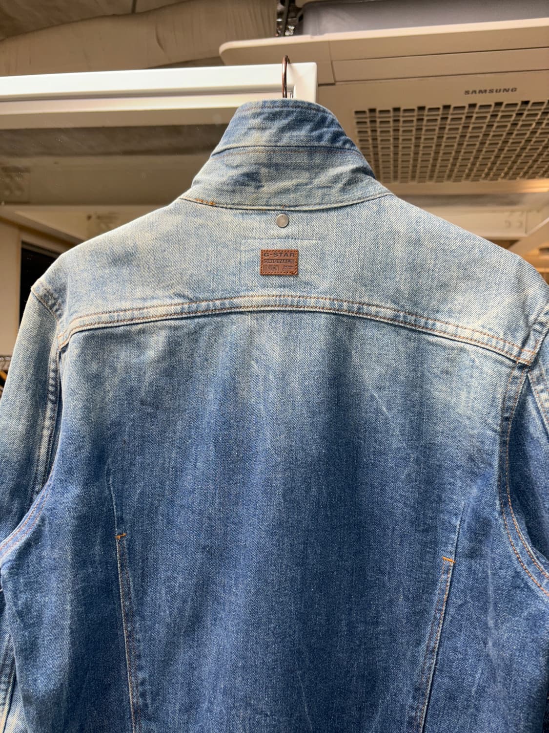 지스타 로우 하이넥 집업 데님 자켓 상품이미지9