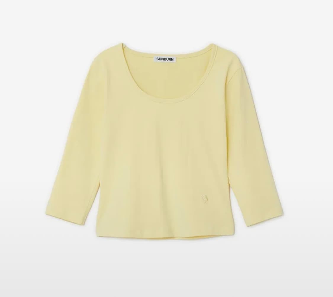 Three-Quarter Scoop Neck Sleeve Top, LEM 상품이미지2