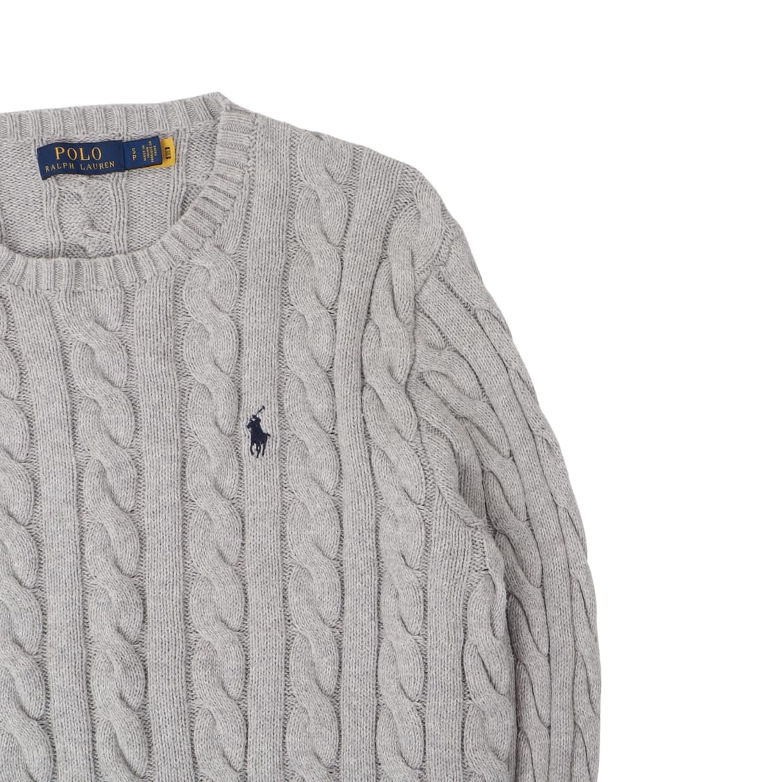 폴로 랄프로렌 QR 라이트 그레이 코튼 케이블 니트 상품이미지3