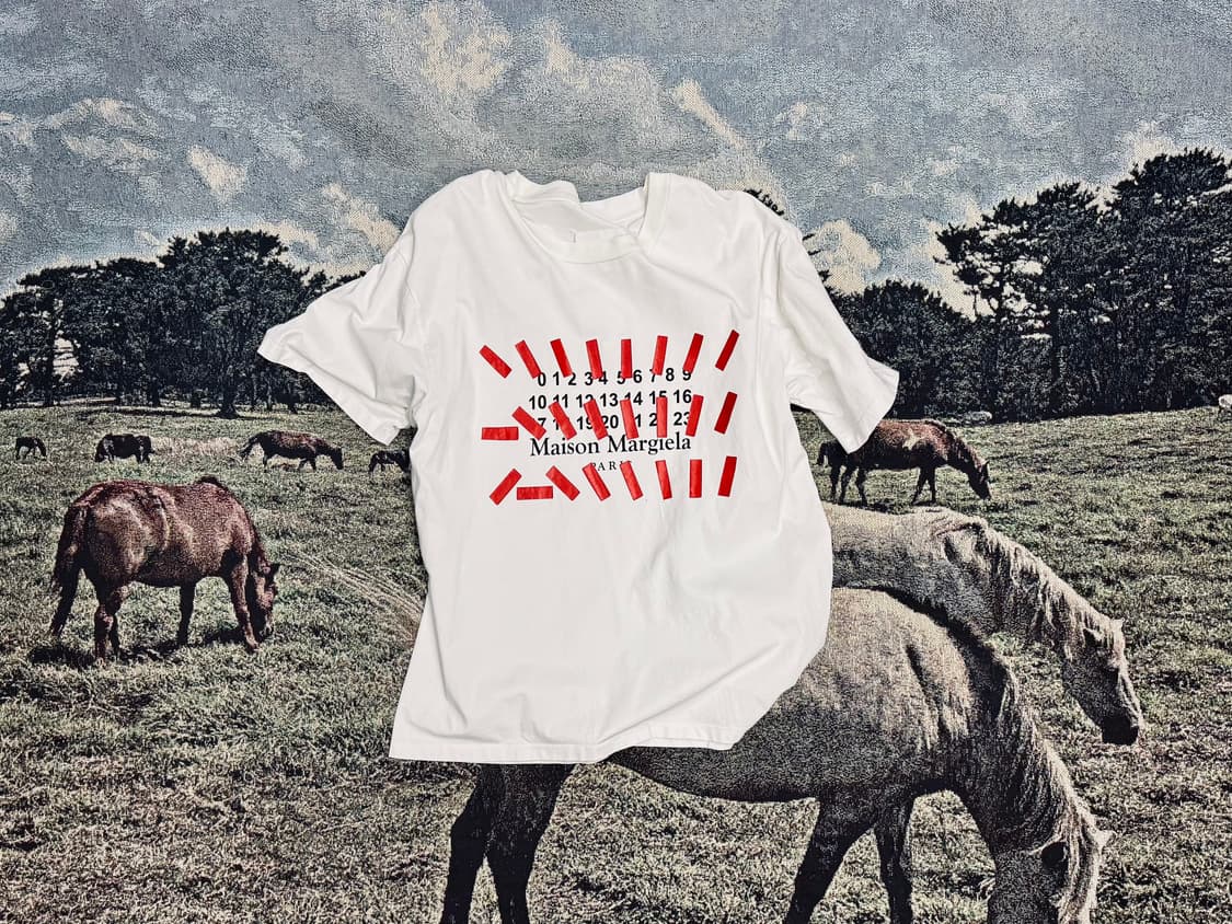 메종 마르지엘라 테이프 프린팅 티셔츠 상품이미지1