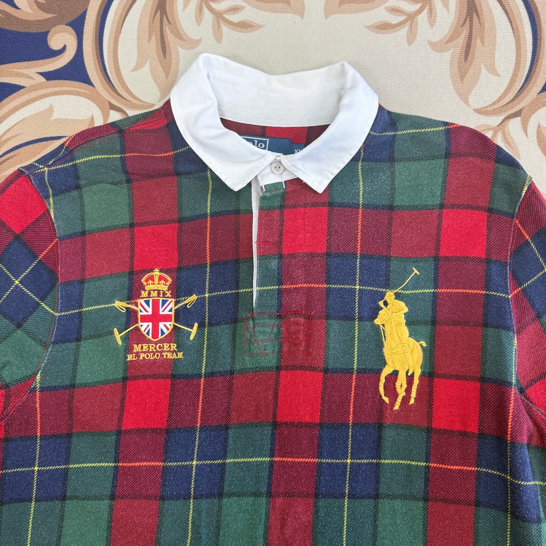 (XL)00s 폴로 랄프로렌 영국 타탄 체크 럭비티셔츠 상품이미지3