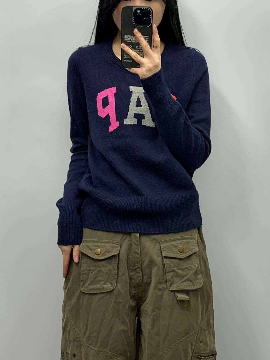 Gap 갭 빅로고 네이비 니트 상품이미지1