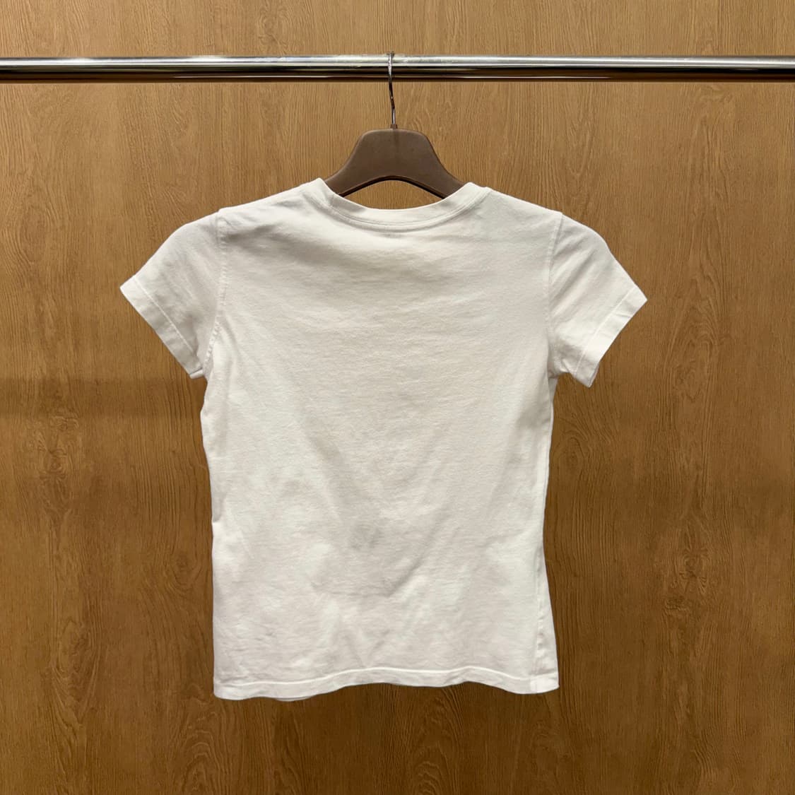 아르마니 익스체인지 로고 프린트 스터드 장식 반팔 티셔츠 그래픽 화이트 상품이미지3