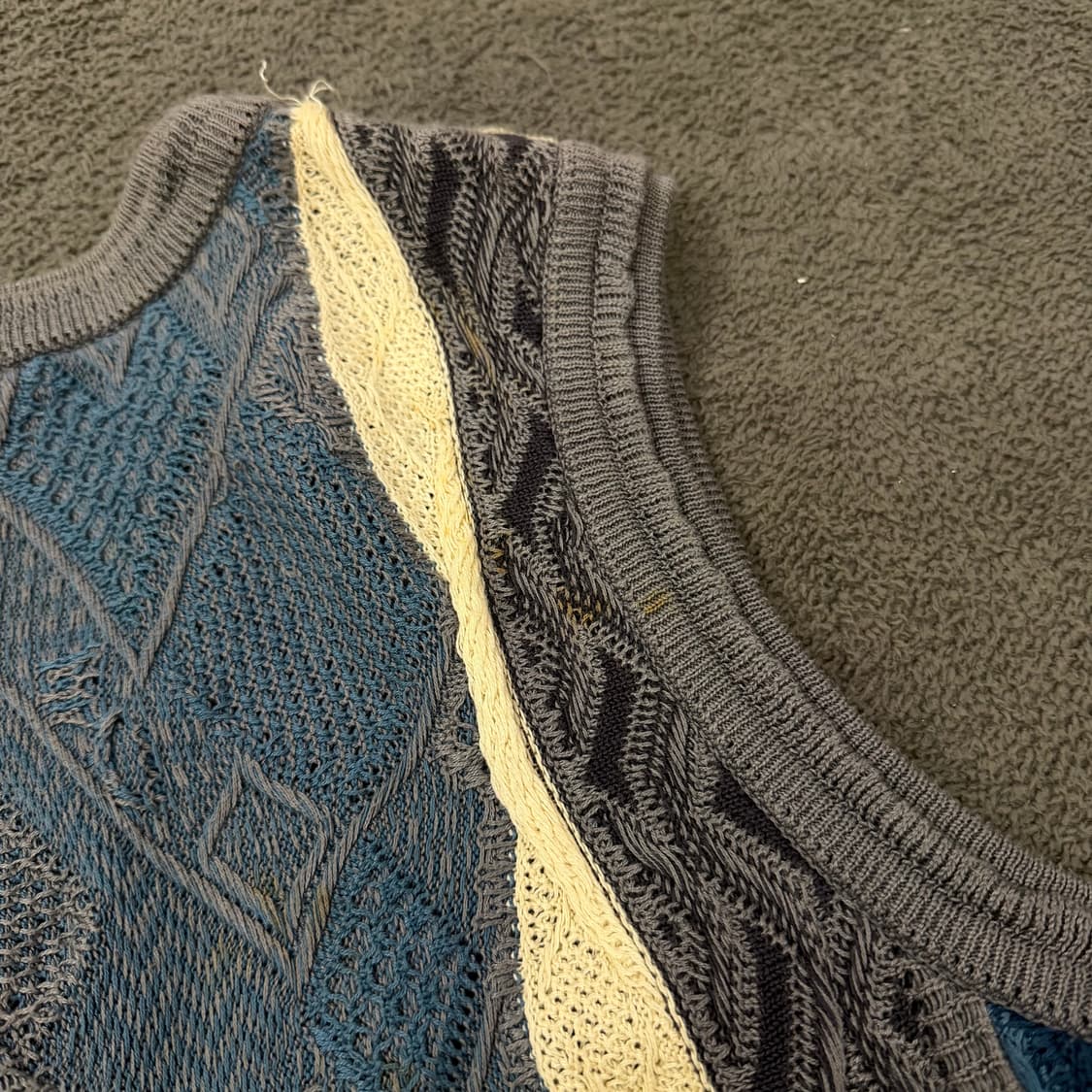 [ 정품/L ] 쿠지 빈티지 케이블 니트 조끼 베스트 가디건 상품이미지7