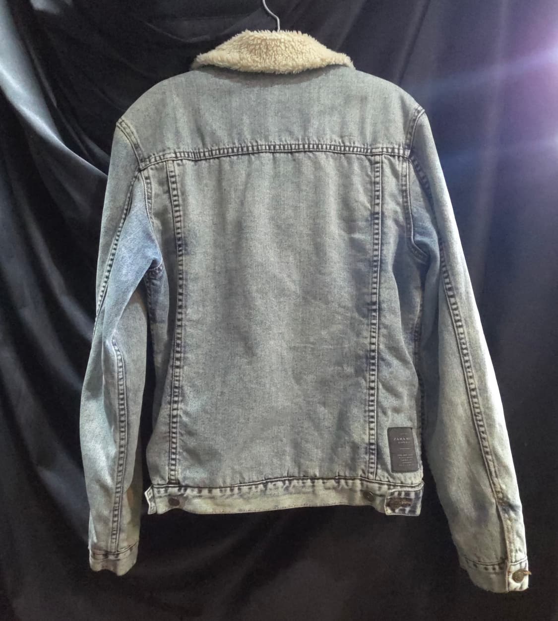 자라 맨 워싱 데님 쉐르파 자켓 상품이미지2