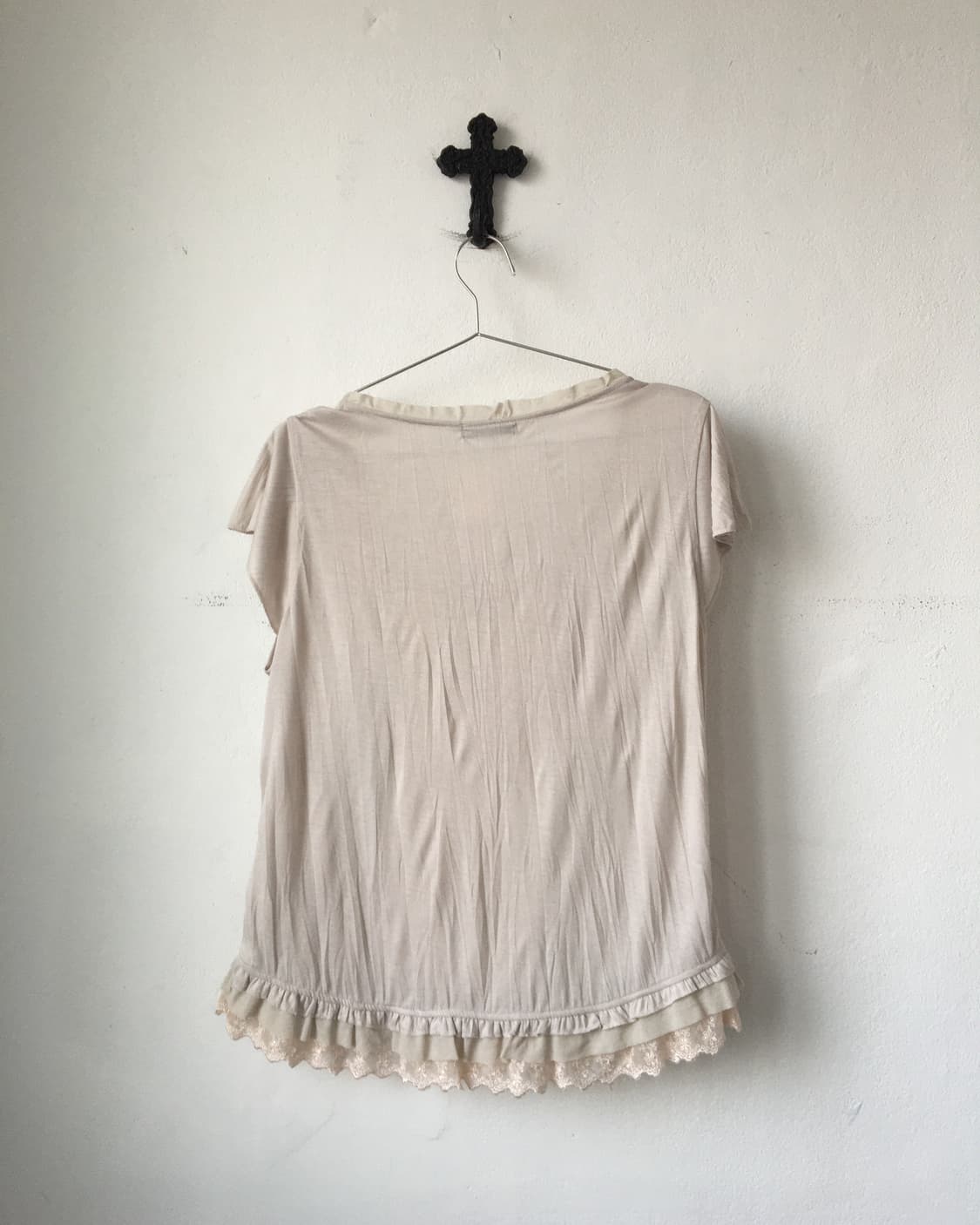 Lace point layered t shirt 상품이미지3