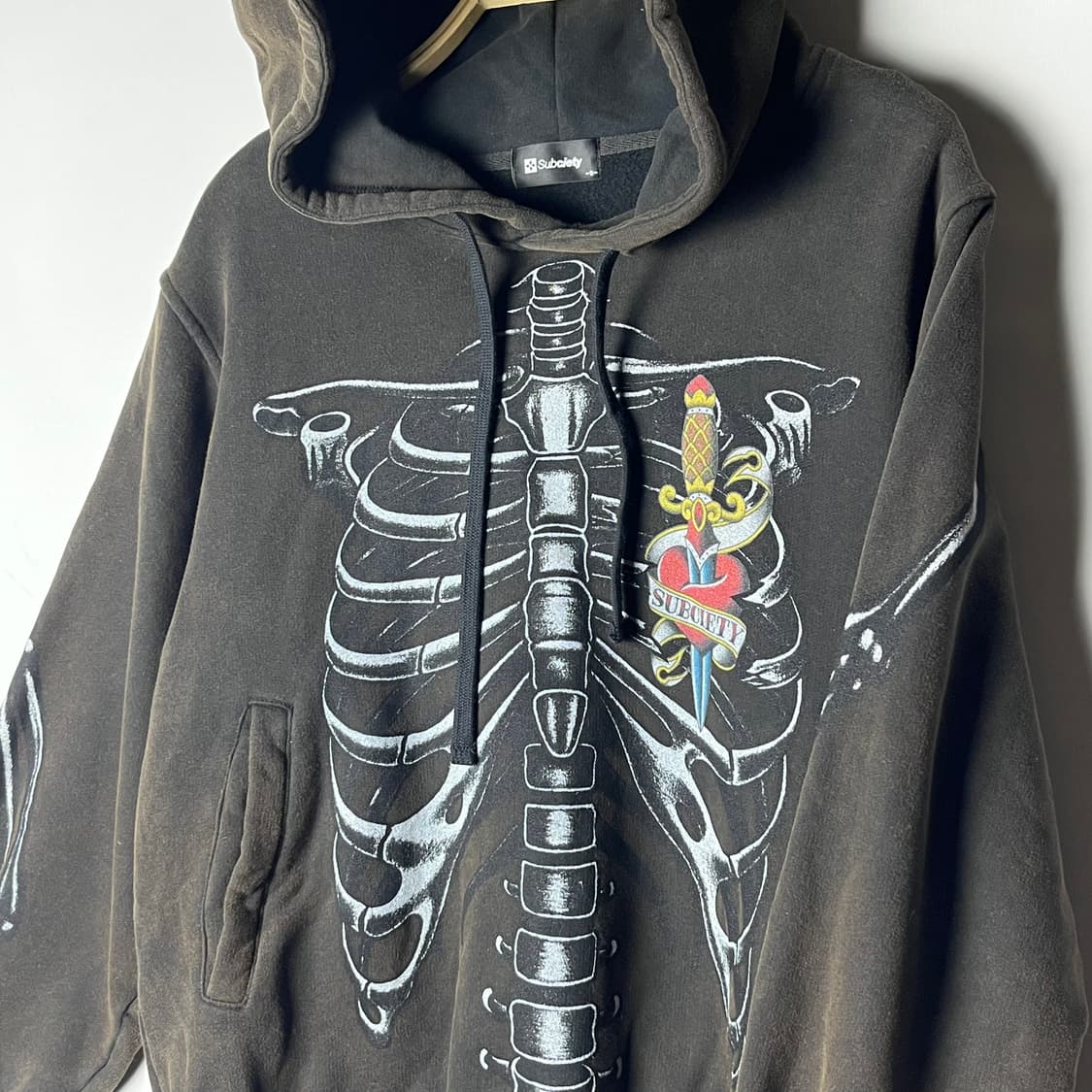 [Subciety] 서브사이어티 스컬 본 하트프린팅 후디 상품이미지3