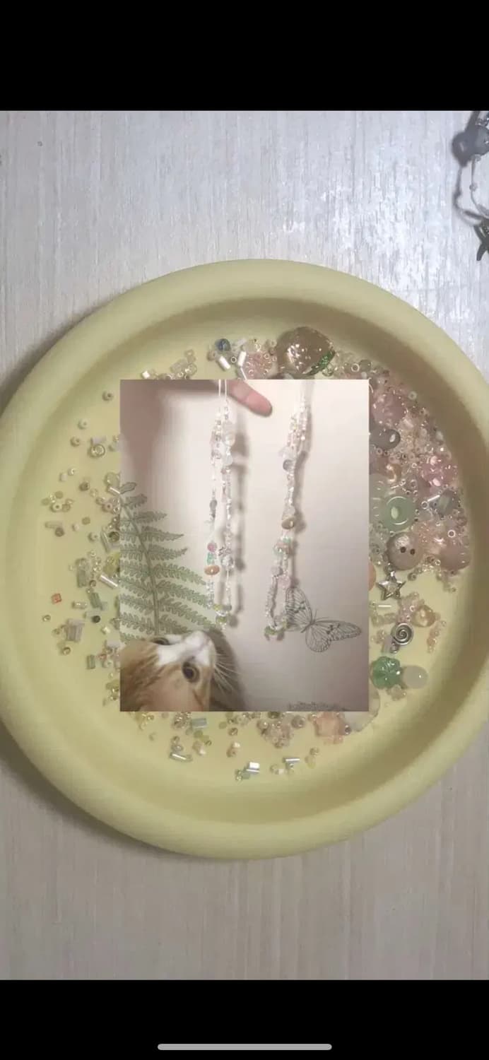 카모메산장 빈티지 비즈 딸기 목걸이 상품이미지1