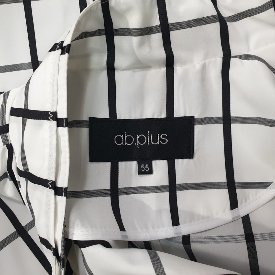 abplus 차이나 카라 허리스트링 체크 점퍼 55 상품이미지6