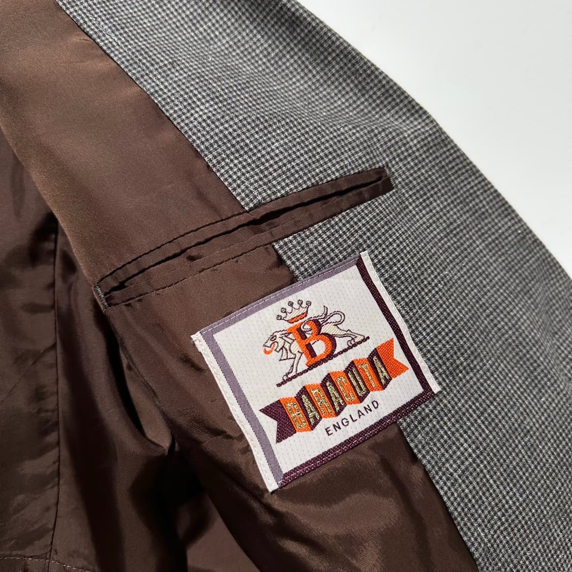 바라쿠타 린넨 코튼 하운드투스 체크 싱글 2B 블레이저 자켓 상품이미지8