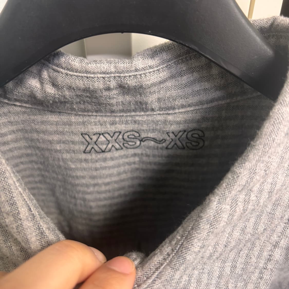 무지 라보 muji labo 옥스포드 레귤러 셔츠 스트라이프 그레이 상품이미지5