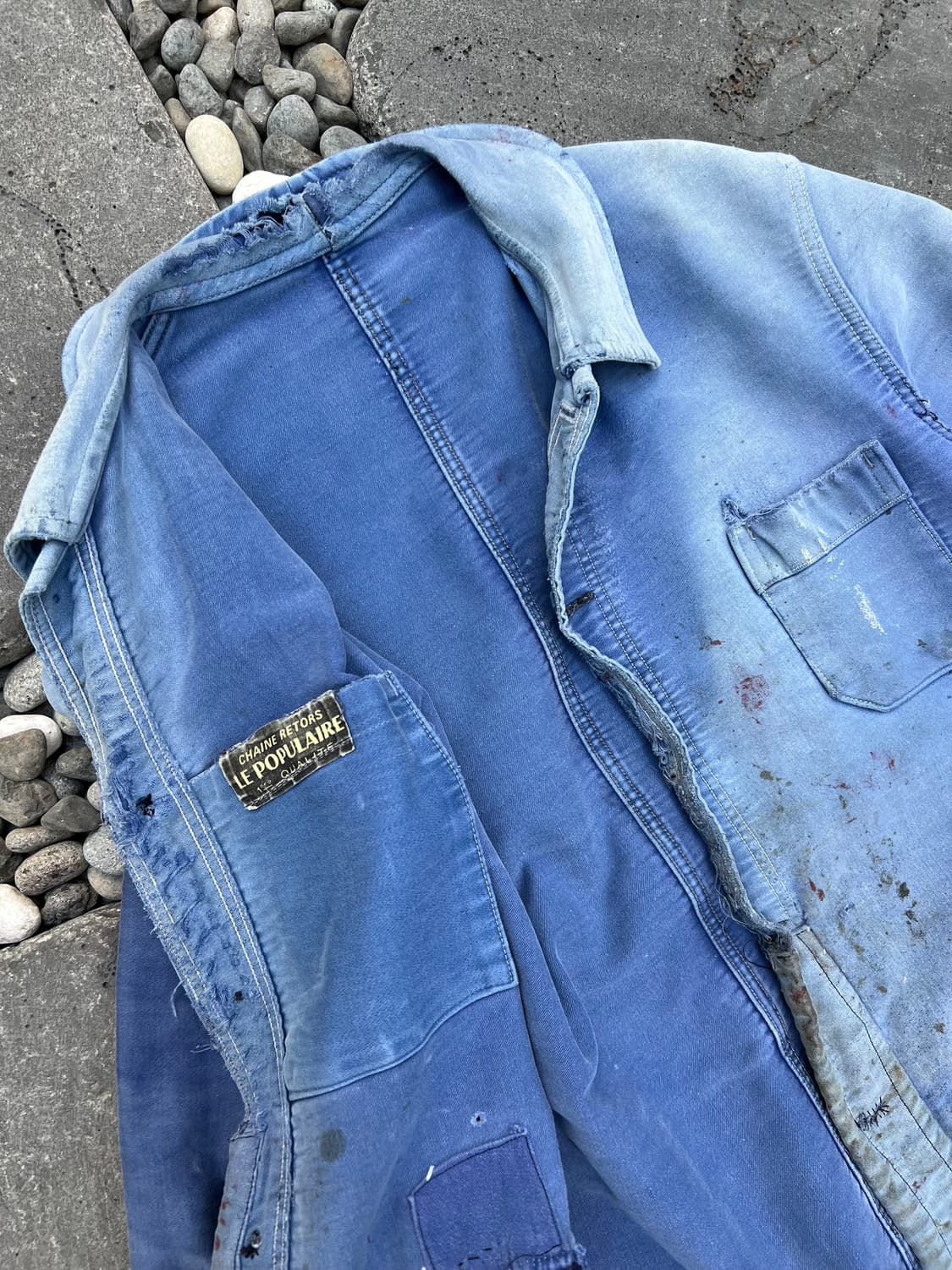 1950s HARD FADED WASHING 몰스킨 프렌치워크자켓 상품이미지7