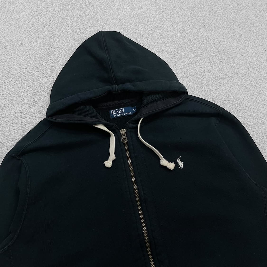 폴로 랄프로렌 포니 로고 써멀 후드집업 블랙 상품이미지2
