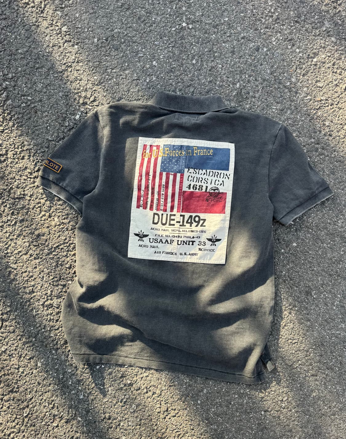 아비렉스 패치 성조기 워싱 PK 반팔티셔츠  상품이미지1