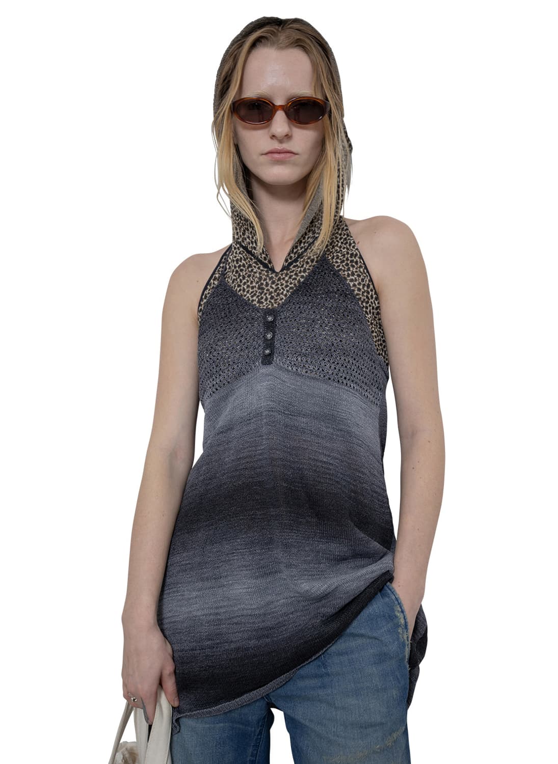 [F]퍼버즈 26ss 멀티 컬러 니트 원피스/그레이 상품이미지1