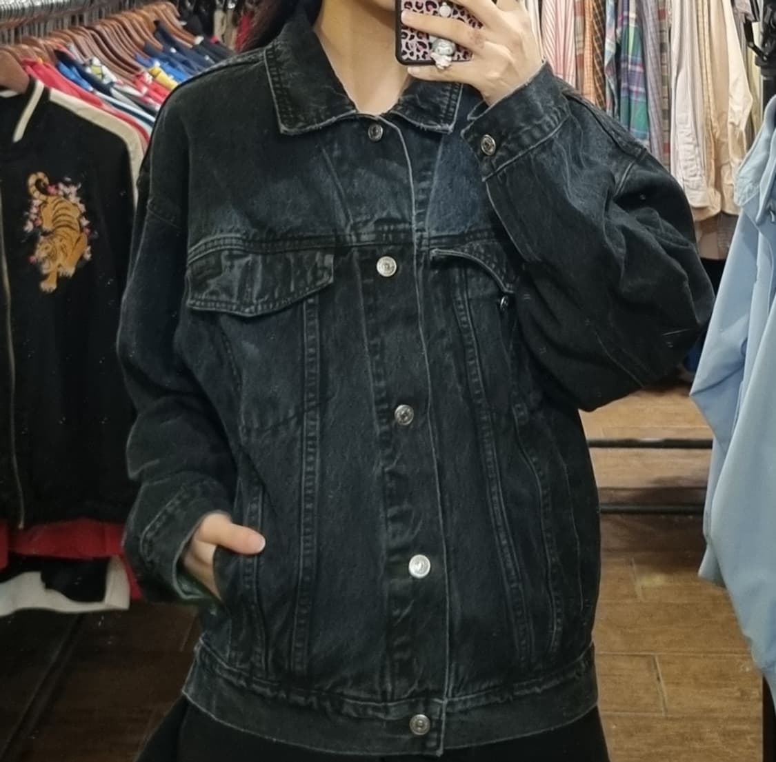 [Hi] vtg 빈티지 데님자켓 블랙 상품이미지2