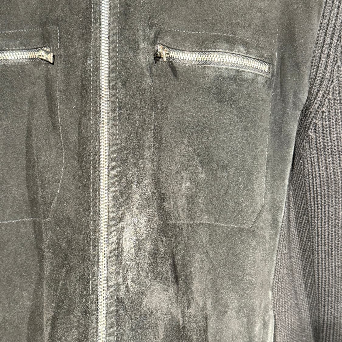 REISS 리스 런던 염소가죽 니트 집업 L 105 고트레더 상품이미지5