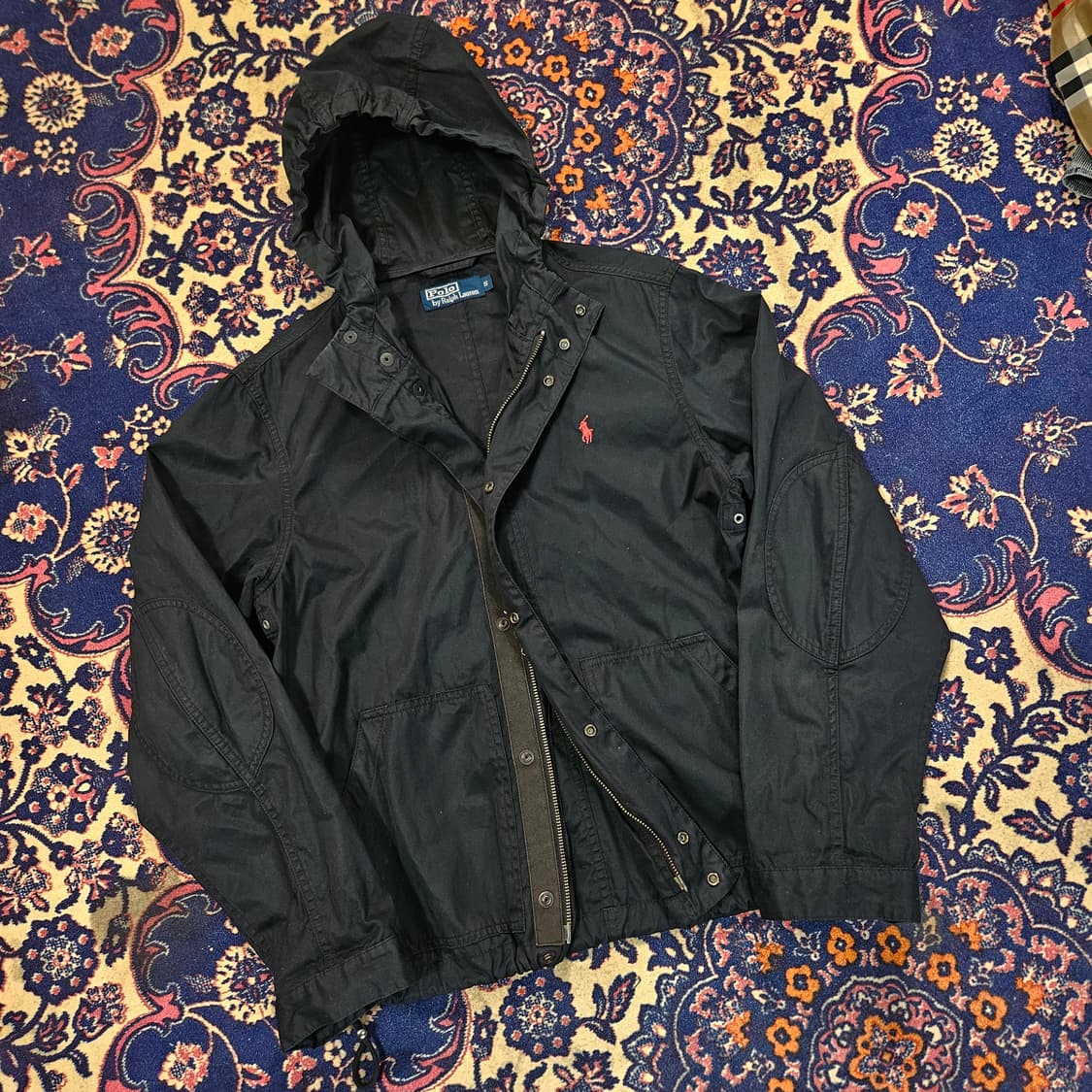 폴로랄프로렌 00's 아카이브 블랙 코튼 투웨이 후드 자켓  상품이미지1