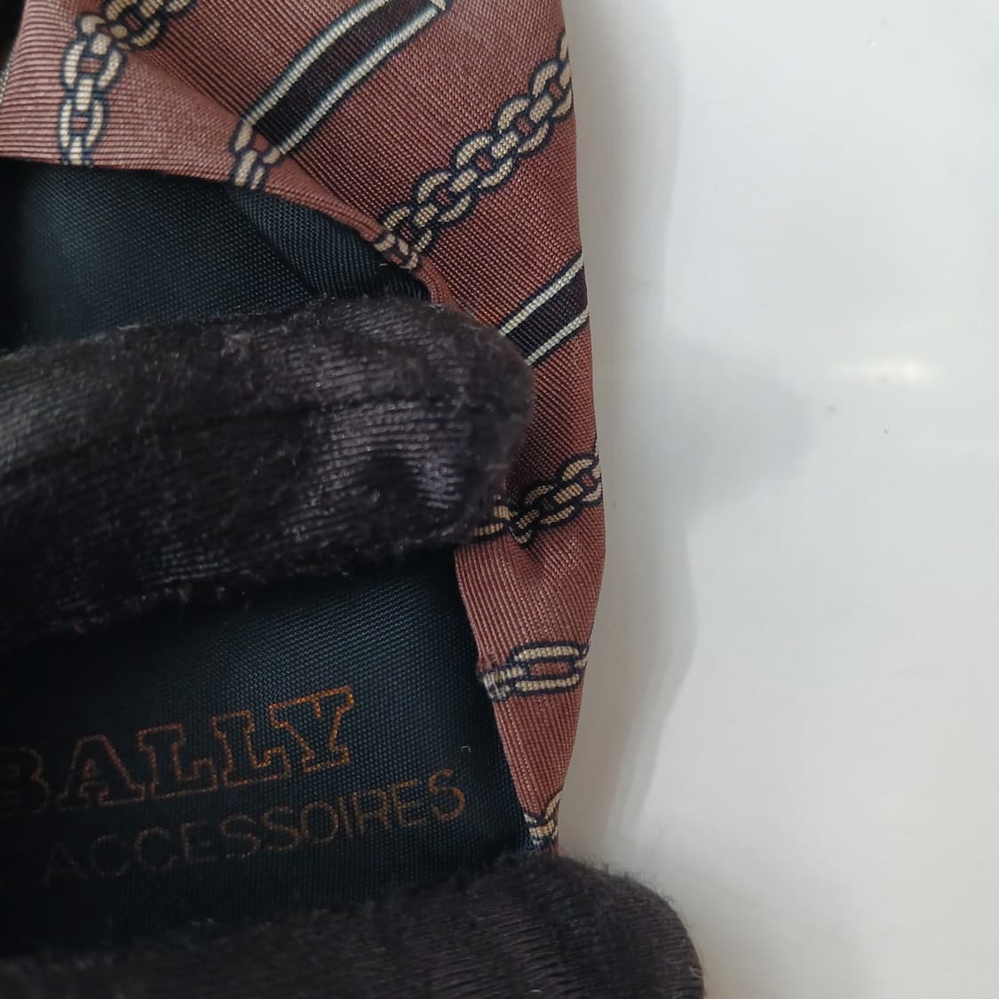 발리 실크 울 체인 패턴 넥타이 8.1cm B등급 A19648 상품이미지7