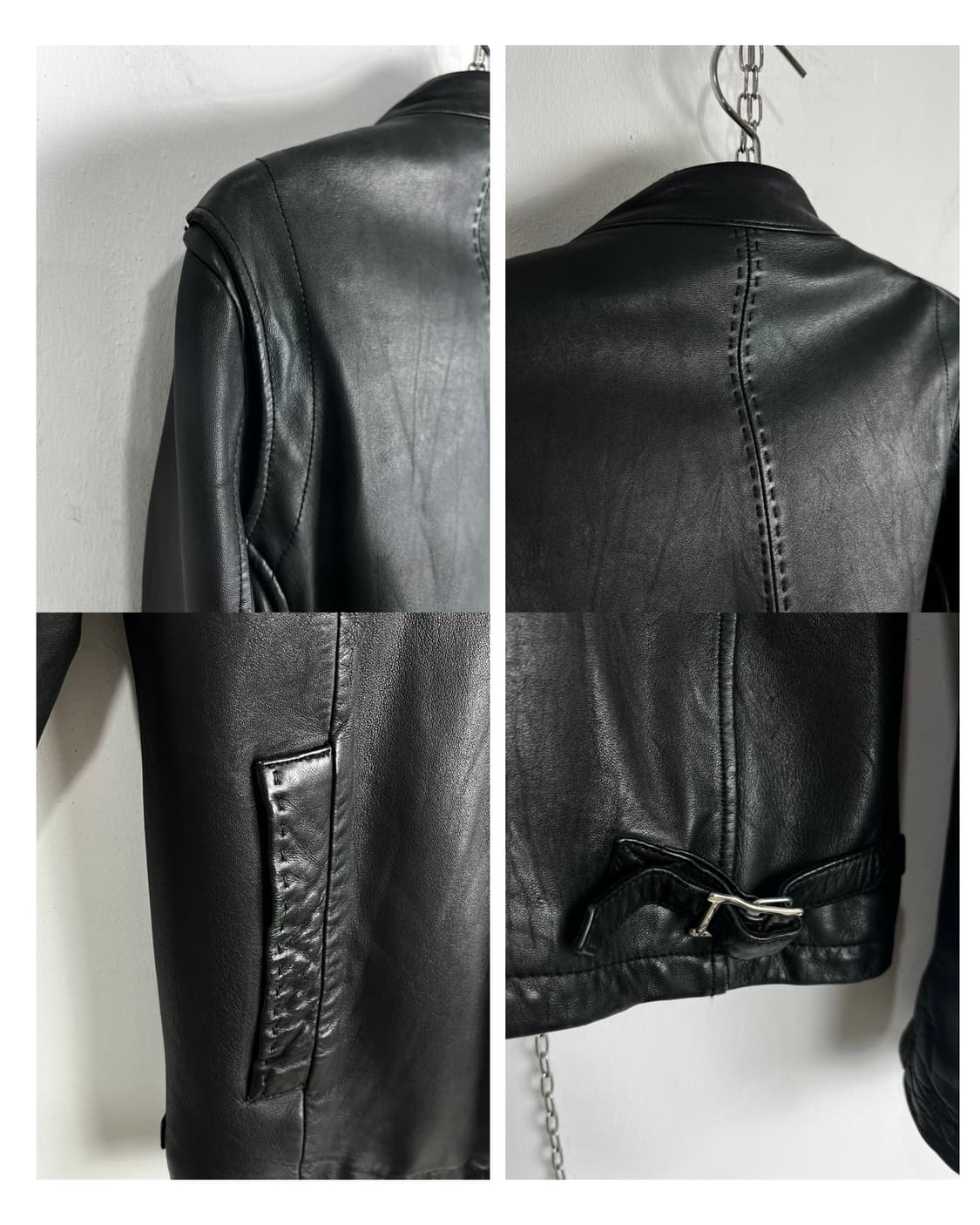 모르간 옴므 램스킨 비대칭 레더 자켓 상품이미지9