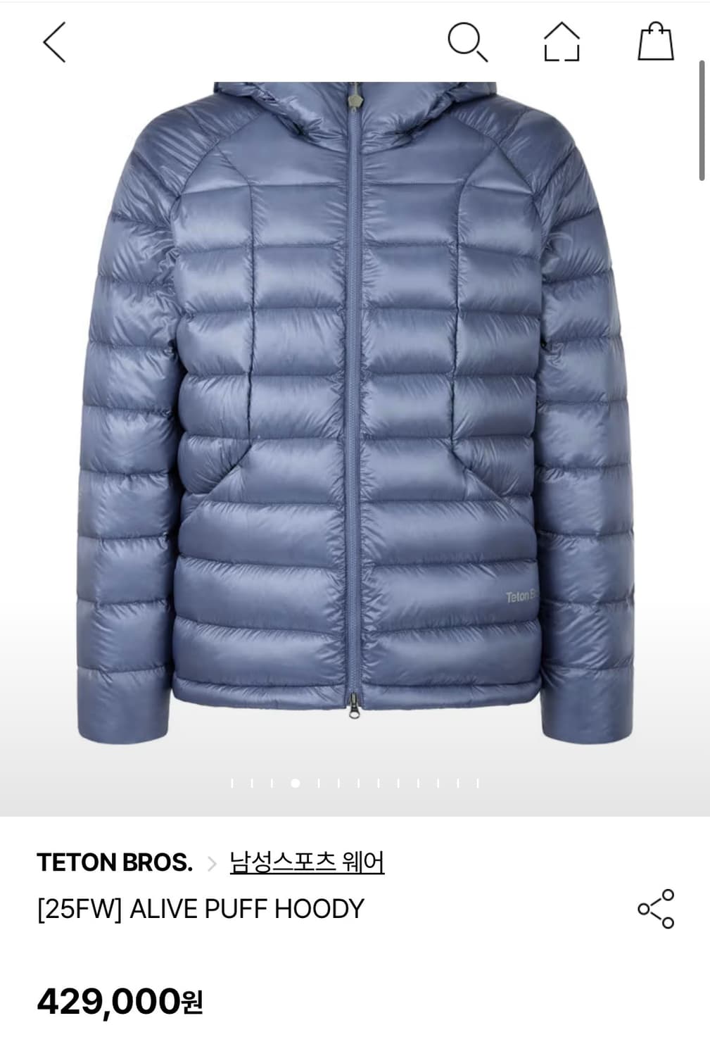 테톤브로스 패딩 블루 그레이 L 상품이미지2