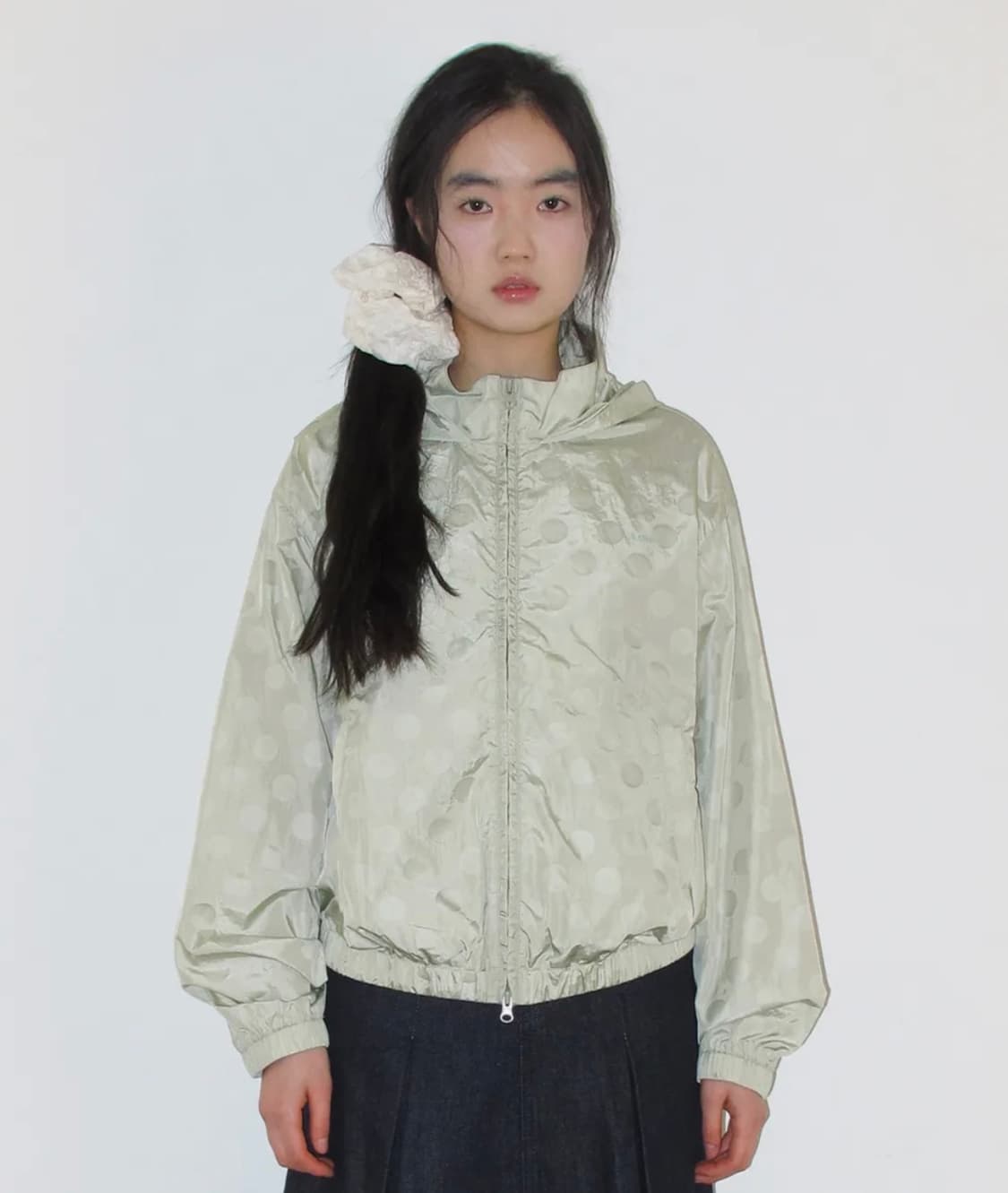 아메스 월드 와이드 GLOSSY DOT WINDBREAKER GREEN 상품이미지1