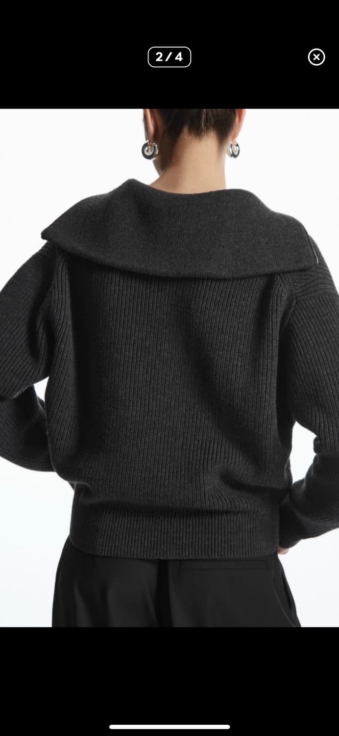 cos 울 하프 집업 차콜  상품이미지5